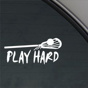 Play Hard Lacrosse Decal Car Truck Window StickerB0076CS0CA : image