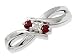 9ct White Gold Ruby and Diamond Bow Ring