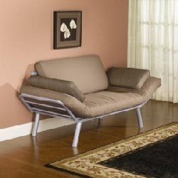 Euro Silver Futon Bed with Mattress