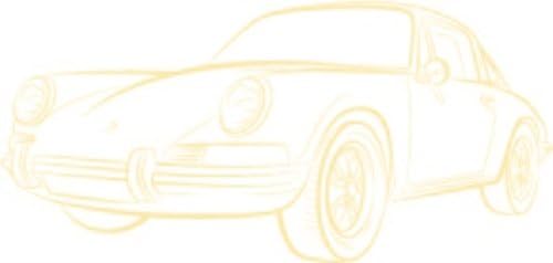 Porsche Sports Car Sketch Vinyl Sticker, Matte Harvest Maize 9 ft.