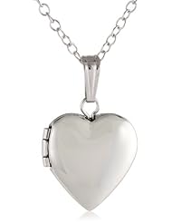 Childrens-Baby Sterling Silver Polished Heart Locket Necklace