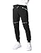 JD Apparel Mens Hipster Hip Hop Zipper Detailed Biker Sweatpants