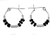 Bali Hoop Black Earring, Diameter: 14mm, Thickness: 3mm