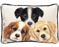 Peeping Puppies Pillow