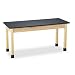 Diversified Woodcrafts P7606K30N UV Finish Solid Oak Wood Table with Plain Apron and Epoxy Resin Top, 60" Width x 30" Height x 24" Depth, 500lbs Capacity