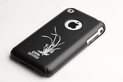 Apple iPhone 1G Soft Polycarbonate Slim fit Case - Black with Grass Tattoo (Cozip Brand) Made in Korea