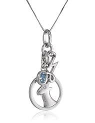 Sterling Silver Gemstone Multi-Charm Zodiac Pendant Necklace