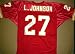 Larry Johnson Autographed/Hand Signed Custom Red Jersey
