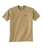 Personalized custom embroidered Fish Stories Told Here design on t-shirt