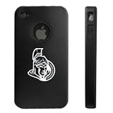 Apple iPhone 4 4S 4G Black Aluminum & Silicone Case Ottawa Senators