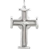 Sterling Silver Diamond Cross Pendant