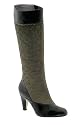 Taryn Rose Sugar Black Grey Quilted Knee Boots