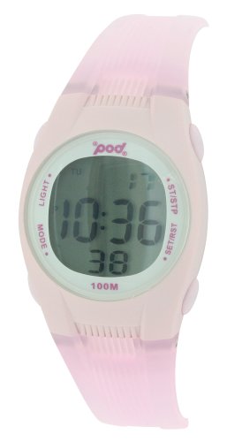 Pod Ladies Digital Watch With Pink Strap