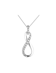 Diamond Infinity Pendant Necklace in 10K Gold with Chain