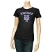 Majestic New York Mets Ladies Black Distinctive Edge T-shirt (Medium)