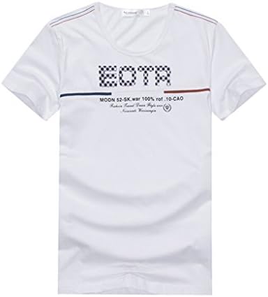 VENTELAN Men's Spring Korean Fashion 100% Cotton Short Sleeve Round Neck Shirt