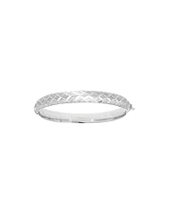 Silver With Rhodium Finish 7.5" Laser Tube Oval