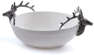 Home Decor, Hawthorne Bowl, Dimensions: 7" H X 13" Dia. Material: Porcelain, Metal