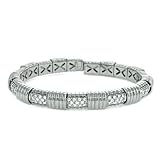 18k White Gold Flexible 0.66ct Diamond Bangle - 7 Inch