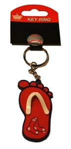 Boston Red Sox Aminco Inc. Red Blue Flip Flop Foot Key Ring Keychain
