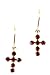 Siam Red Cross Earrings Swarovski Crystal Gold Jewelry Gift Boxed