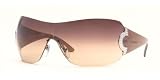 BVLGARI BV 653B 945/13 SILVER RIMLESS BROWN GRADIENT SWAROVSKI RHINESTONE SUNGLASSES.