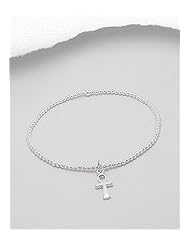 Egyptian cross Stretch bracelet In 92.5 Sterling Silver Bracelet