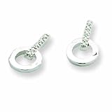 Sterling Silver White Ice .05ct. Diamond Earrings