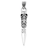 Sterling Silver Skull with Dagger Pendant