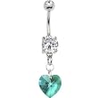 Austrian Crystal Heart December Birthstone Belly Ring