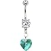 Austrian Crystal Heart December Birthstone Belly Ring