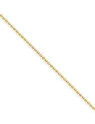 14k Yellow Gold 14in 1.2mm Diamond Cut Baby Ball Chain. Metal Wt- 2.09g