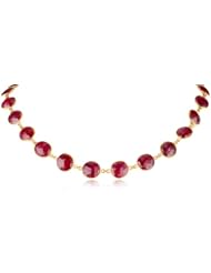 Faceted and Sterling Silver Gold Plated Necklace