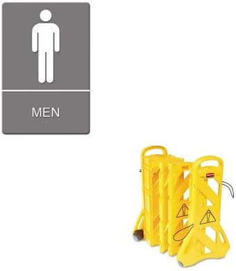 KITRCP9S1100YELUSS4817 - Value Kit - ADA Sign, Men (USS4817) and Rubbermaid Portable Mobile Safety Barrier (RCP9S1100YEL)