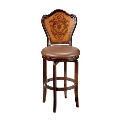 Hillsdale Lyon 26.5-Inch Swivel Counter Stool, Rich Two tone Brown with Brown Faux-Leather