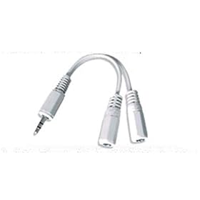 White Headphone 3.5mm Jack Splitter Adapter Cable Lead