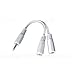 White Headphone 3.5mm Jack Splitter Adapter Cable Lead