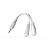 White Headphone 3.5mm Jack Splitter Adapter Cable Lead