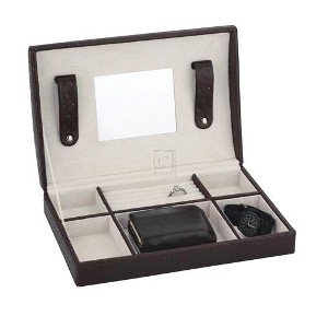 Reed and Barton Jewelry Chests DK CHOC CREAM JEWELRY CASE L0808BR RORY JLRY CASE-DK CHOC