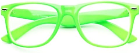 New Bright Summer Party Geek Nerd Hip Clear Lens Frames Wayfarer Glasses (Green)