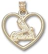 St Louis Cardinals One Bird Heart Charm/Pendant