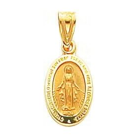 14K Gold Miraculous Medal Charm