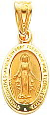 14K Gold Miraculous Medal Charm