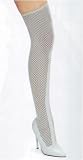 5 Inch Heel Thigh High Fishnet Boot (White PU;7)