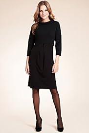 Roll Neck Ribbed A Line Dress
