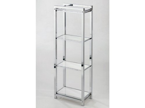 Badregal Metallregal schmal mit 4 Plexiglasböden