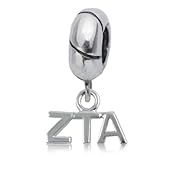 Zeta Tau Alpha Silver Charm Bead