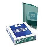 Oxford 58817 Clear Front Report Covers, 3-Tang, Green, Coated Back Cover, 25/box
