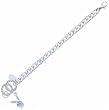 7.5 inch Clear and Blue Bunny Bracelet