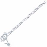 7.5 inch Clear and Blue Bunny Bracelet